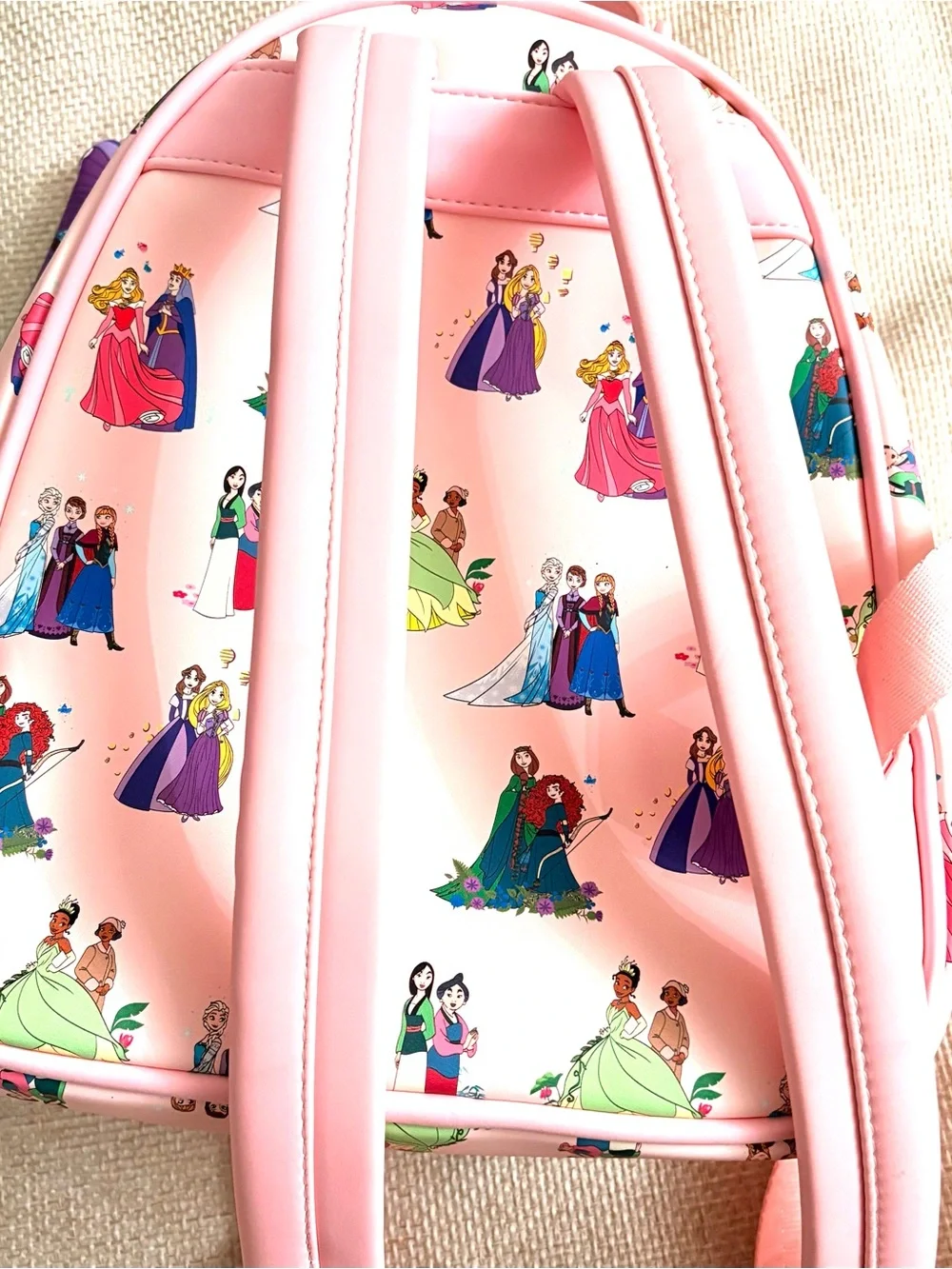 Loungefly Pink Disney Princesses Kids Mini Backpack with Matching Cardholder